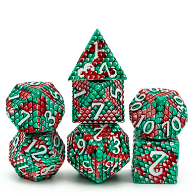 Foam Brain Games | Dragon Scale: Pit Viper - Metal RPG Dice Set | The Nerd Merchant
