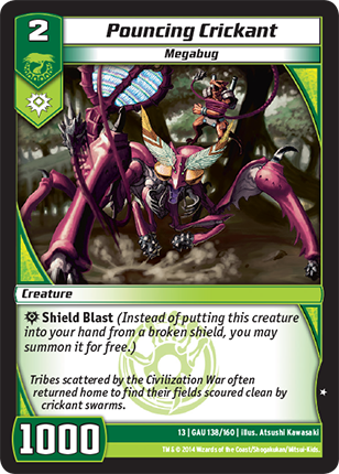 Kaijudo | Pouncing Crickant - Level 2 (13GAU) | The Nerd Merchant