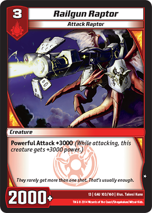 Kaijudo | Railgun Raptor - Level 3 (13GAU) | The Nerd Merchant