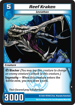 Kaijudo | Reef Kraken - Level 5 (13GAU) | The Nerd Merchant