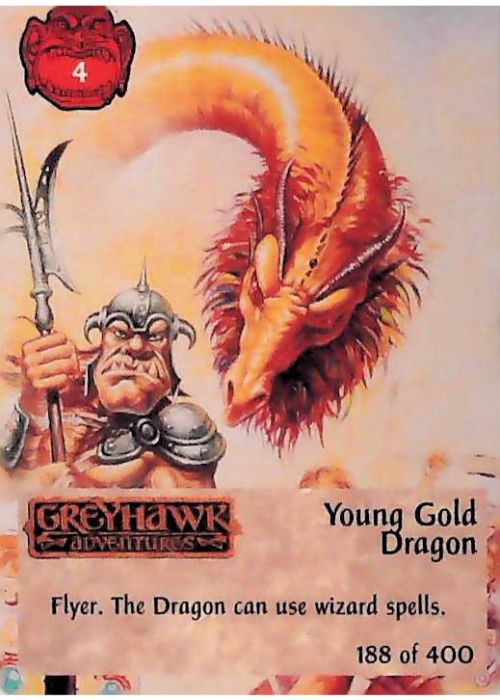 Spellfire CCG | Young Gold Dragon - 2nd Edition 188 of 400 | The Nerd Merchant