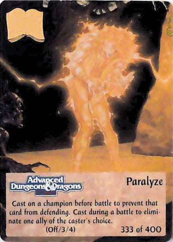 Spellfire CCG | Paralyze - 2nd Edition 333 of 400 | The Nerd Merchant