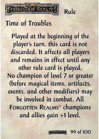 Spellfire CCG | Time of Troubles - Forgotten  Realms 99/100 | The Nerd Merchant