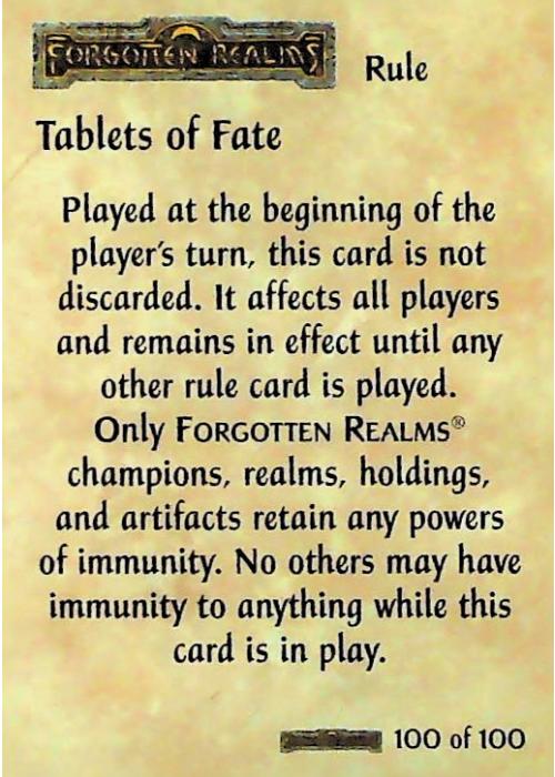 Spellfire CCG | Tablets of Fate - Forgotten  Realms 100/100 | The Nerd Merchant