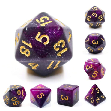 Foam Brain Games | Black & Purple Galaxy RPG Dice Set | The Nerd Merchant