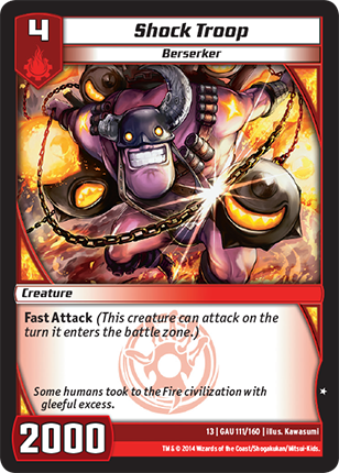 Kaijudo | Shock Troop - Level 4 (13GAU) | The Nerd Merchant