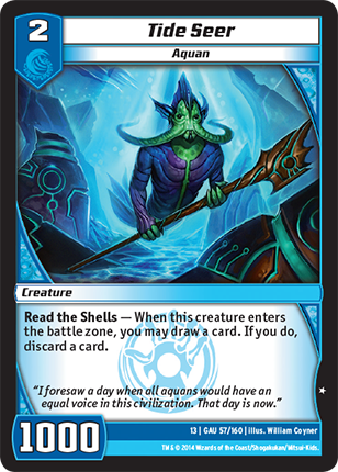 Kaijudo | Tide Seer - Level 2 (13GAU) | The Nerd Merchant