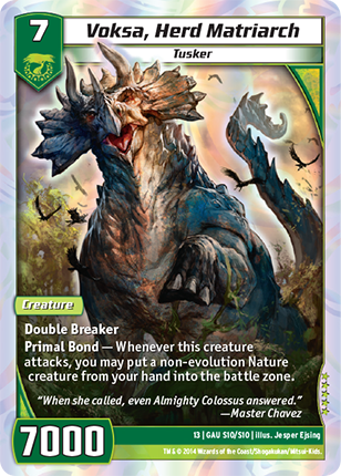 Kaijudo | Voksa, Herd Matriarch - Level 7 (13GAU) | The Nerd Merchant