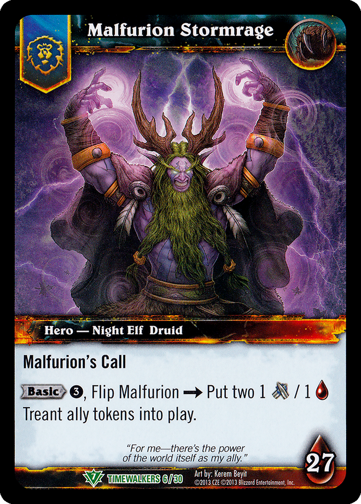 World of Warcraft TCG | Malfurion Stormrage (Alt Art) - Timewalker Heroes 6/30 | The Nerd Merchant