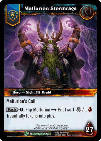 World of Warcraft TCG | Malfurion Stormrage (Alt Art) - Timewalker Heroes 6/30 | The Nerd Merchant