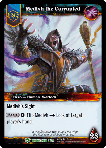 World of Warcraft TCG | Medivah the Corrupted (Alt Art) - Timewalker Heroes 7/30 | The Nerd Merchant