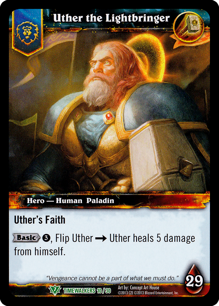 World of Warcraft TCG | Uther the Lightbringer (Alt Art) - Timewalker Heroes 10/30 | The Nerd Merchant