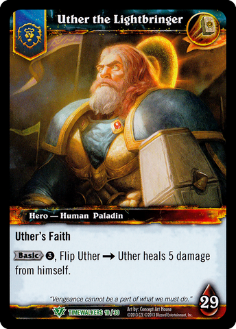 World of Warcraft TCG | Uther the Lightbringer (Alt Art) - Timewalker Heroes 10/30 | The Nerd Merchant