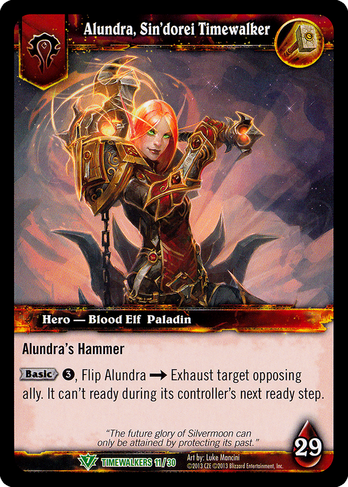 World of Warcraft TCG | Alundra, Sin'Dorei Timewalker (Alt Art) - Timewalker Heroes 11/30 | The Nerd Merchant
