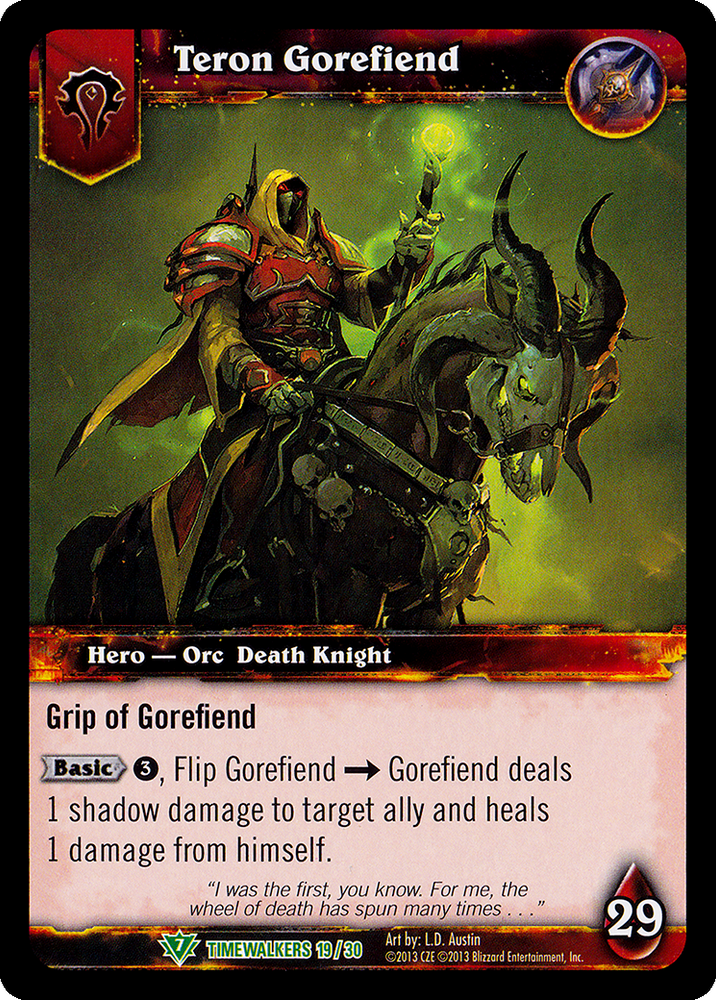 World of Warcraft TCG | Teron Gorefiend (Alt Art) - Timewalker Heroes 19/30 | The Nerd Merchant