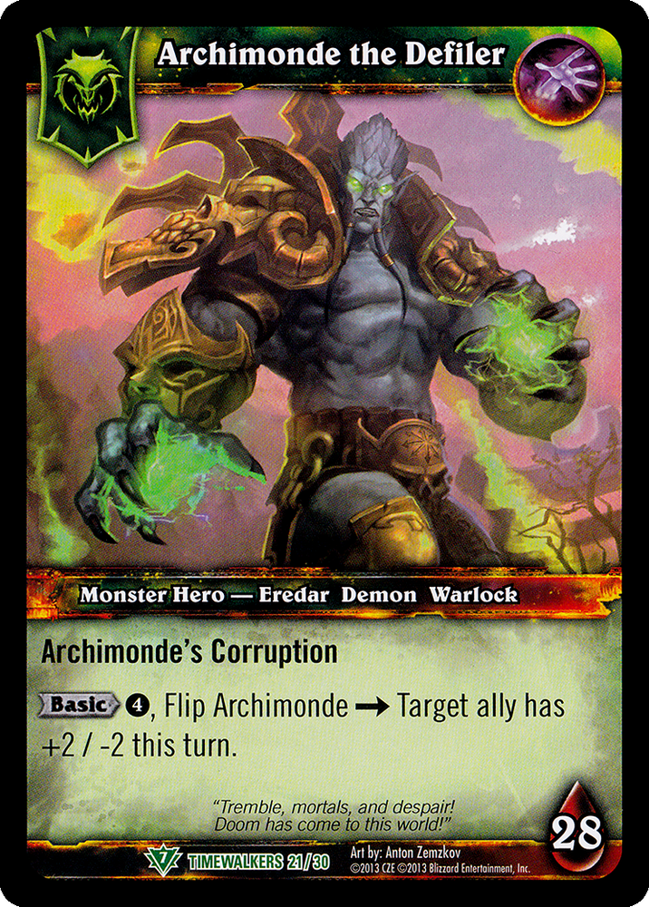 World of Warcraft TCG | Archimonde the Defiler (Alt Art) - Timewalker Heroes 21/30 | The Nerd Merchant