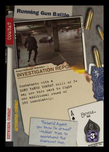 X-Files CCG | Running Gun Battle XF96-0022v1  | The Nerd Merchant