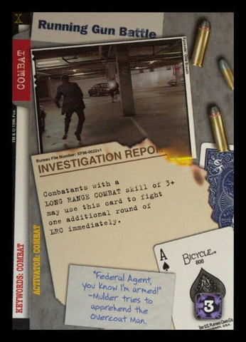 X-Files CCG | Running Gun Battle XF96-0022v1  | The Nerd Merchant