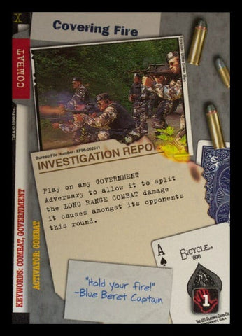 X-Files CCG | Covering Fire XF96-0025v1  | The Nerd Merchant