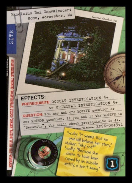 X-Files CCG | Excelsis Dei Convalescent Home, Worcester, MA XF96-0043v1  | The Nerd Merchant