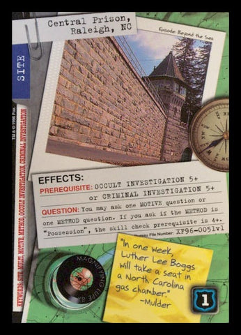 X-Files CCG | Central Prison, Raleigh, NC XF96-0051v1  | The Nerd Merchant