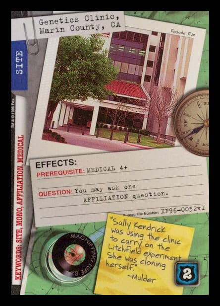X-Files CCG | Genetics Clinic, Marin County, CA XF96-0052v1  | The Nerd Merchant