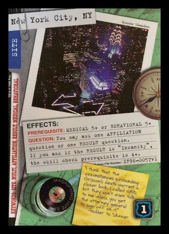 X-Files CCG | New York City, NY XF96-0057v1  | The Nerd Merchant