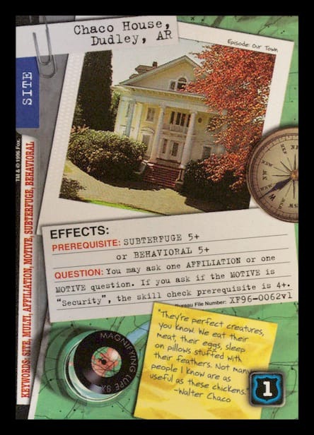 X-Files CCG | Chaco House, Dudley, AR XF96-0062v1  | The Nerd Merchant