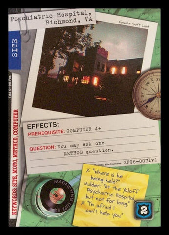 X-Files CCG | Psychiatric Hospital, Richmond, VA XF96-0071v1  | The Nerd Merchant
