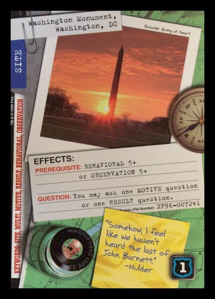 X-Files CCG | Washington Monument, Washington, DC XF96-0072v1  | The Nerd Merchant