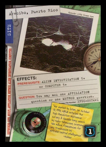 X-Files CCG | Arecibo, Puerto Rico XF96-0074v1  | The Nerd Merchant