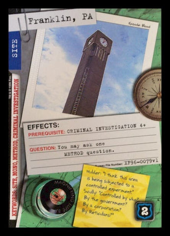 X-Files CCG | Franklin, PA XF96-0079v1  | The Nerd Merchant