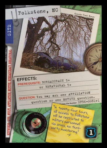 X-Files CCG | Folkstone, NC XF96-0081v1  | The Nerd Merchant