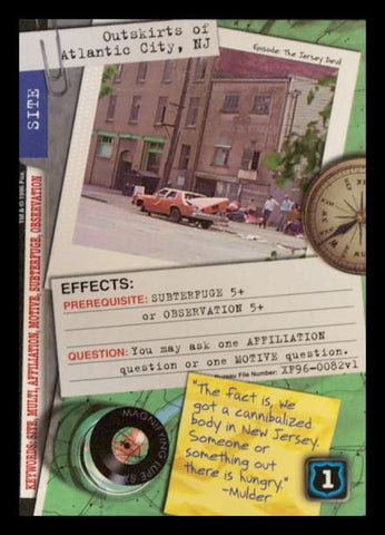 X-Files CCG | Outskirts of Atlantic City, NJ XF96-0082v1  | The Nerd Merchant