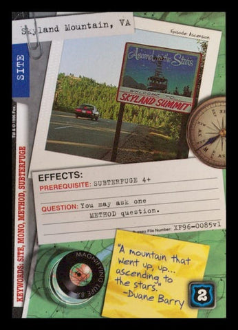 X-Files CCG | Skyland Mountain, VA XF96-0085v1  | The Nerd Merchant