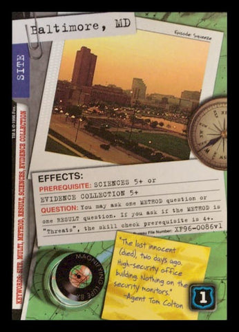 X-Files CCG | Baltimore, Maryland XF96-0086v1  | The Nerd Merchant