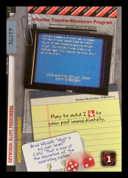 X-Files CCG | Intruder Counter-Measures Program XF96-0101v1  | The Nerd Merchant