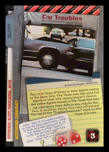 X-Files CCG | Car Troubles XF96-0110v1  | The Nerd Merchant