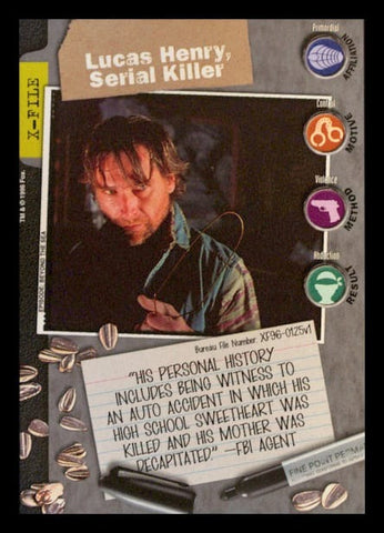 X-Files CCG | Lucas Henry, Serial Killer XF96-0125v1  | The Nerd Merchant