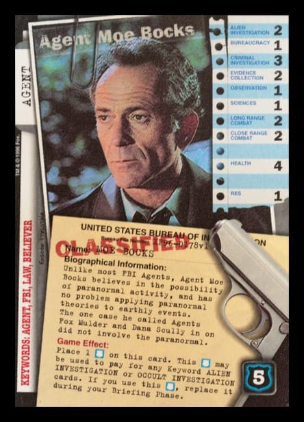 X-Files CCG | Agent Moe Bocks XF96-0178v1  | The Nerd Merchant