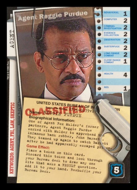 X-Files CCG | Agent Reggie Purdue XF96-0179v1  | The Nerd Merchant