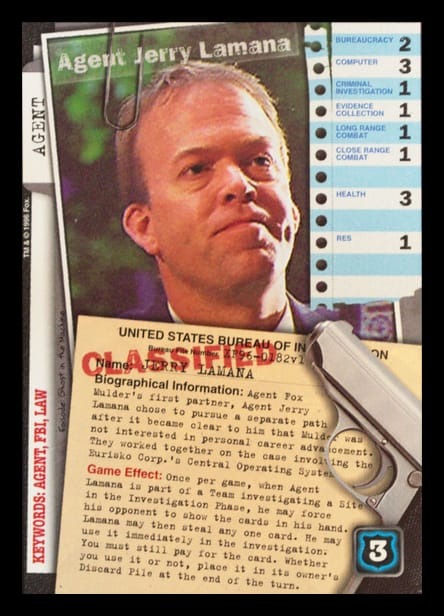 X-Files CCG | Agent Jerry Lamana XF96-0182v1  | The Nerd Merchant