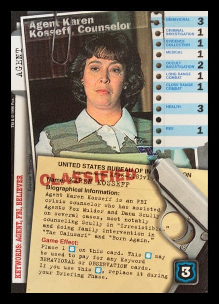 X-Files CCG | Agent Karen Kosseff, Counselor XF96-0183v1  | The Nerd Merchant