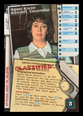 X-Files CCG | Agent Karen Kosseff, Counselor XF96-0183v1  | The Nerd Merchant