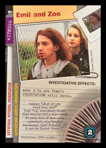 X-Files CCG | Emil And Zoe XF96-0188v1  | The Nerd Merchant