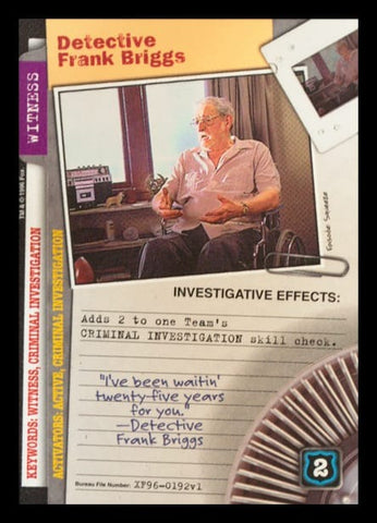 X-Files CCG | Detective Frank Briggs XF96-0192v1  | The Nerd Merchant