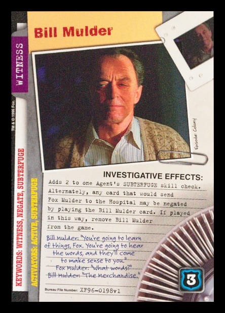 X-Files CCG | Bill Mulder XF96-0198v1  | The Nerd Merchant