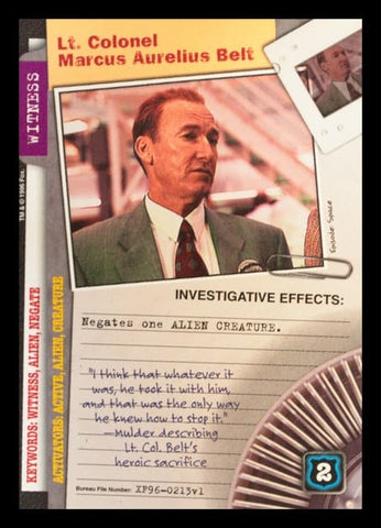 X-Files CCG | Lt. Colonel Marcus Aurelius Belt XF96-0213v1  | The Nerd Merchant