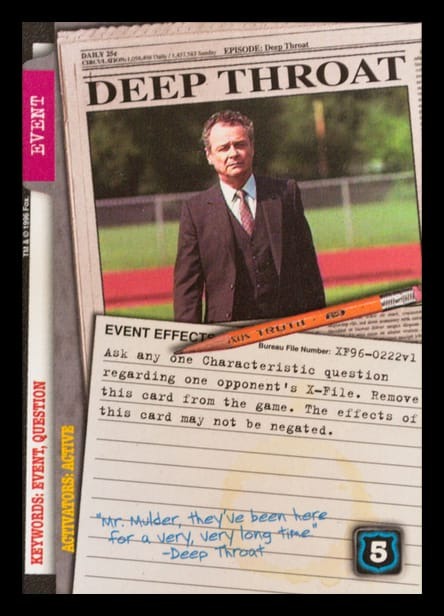 X-Files CCG | Deep Throat XF96-0222v1  | The Nerd Merchant