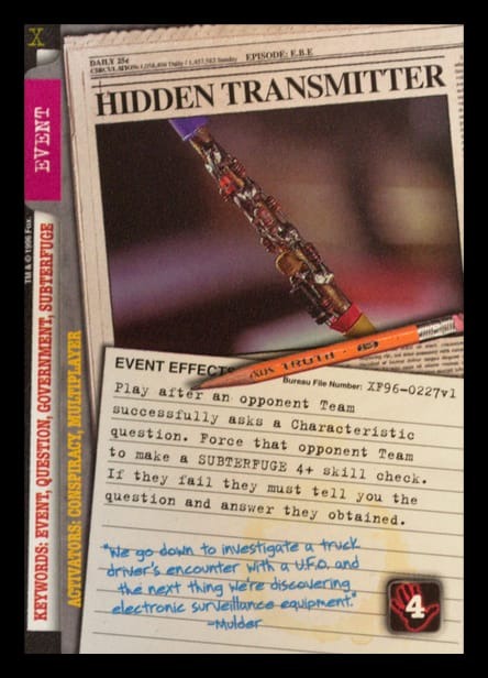 X-Files CCG | Hidden Transmitter XF96-0227v1  | The Nerd Merchant